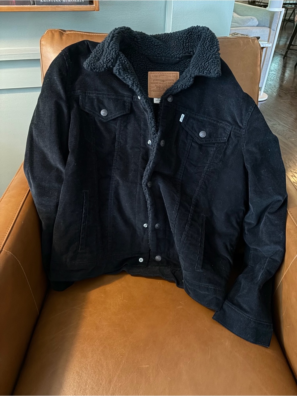 Levi's Premium Black Sherpa-Lined Jacket